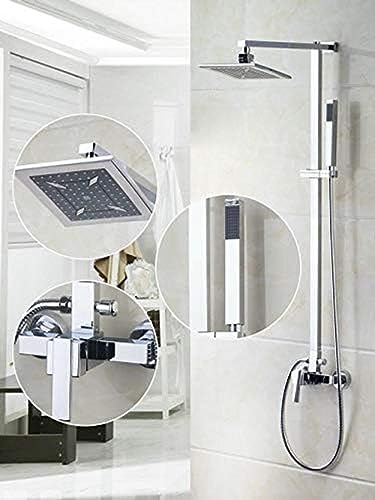 8 Zoll ABS Regen Duschkopfsystem mit Chromspüle Tippmischer Wasserhahn für Badezimmer Badewanne Heiße/kalte Wasserdusch -Set Beauty Comes von AJYBYUKJ