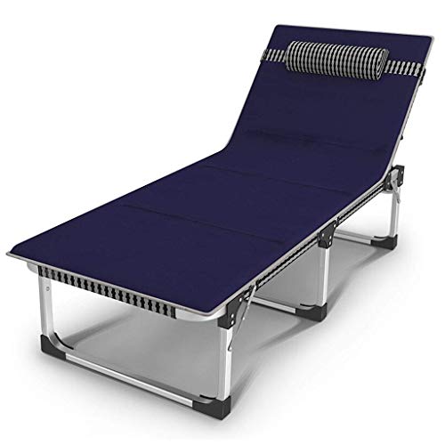 AJYBYUKJ Bürostuhl, Büro, zusammenklappbar, Ruhebett, Liege, verbreitert, für Erwachsene, einfaches Schlafsofa, multifunktionales Feldbett, Begleitbett (mit Blauer Polsterung) Beauty Comes von AJYBYUKJ