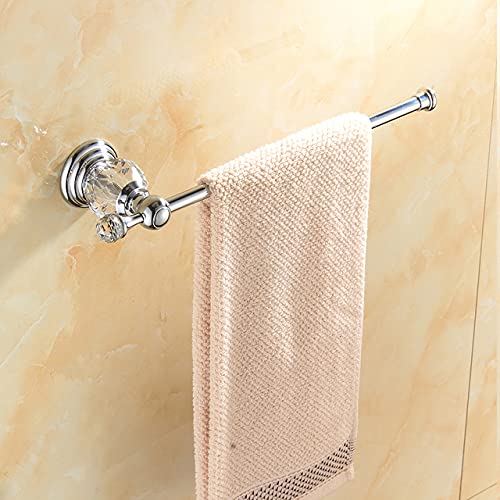 AJYBYUKJ Luxus Messing Badezimmerzubehör Set wandmontierte Duschregal Toilettenpapierhalter Silber Kristall Handtuch Stange Beauty Comes von AJYBYUKJ