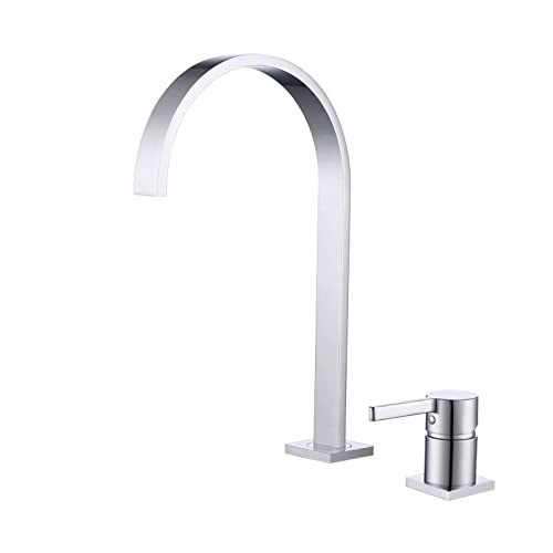 Badezimmer Vollkupferdraht Zeichnung Gold Doppel-Loch-Becken Wasserhahn geteiltes zweiteiliger Satz Double Control Basin Wasserhahn, Chrom Beauty Comes von AJYBYUKJ