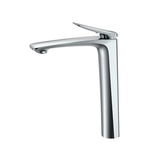 Beckenmixer-Hahn, moderner und einfacher Waschbeckenhahn, ein Hebelbeckenhahn, Waschbeckenmixer, 59-A-Messingkörper, Antikorrosion, langlebig, für Badezimmer, Hotels (hoch oder lo Beauty Comes von AJYBYUKJ