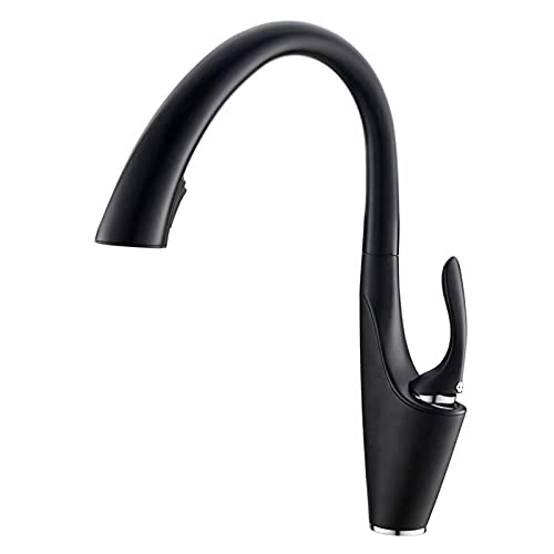 Brushed Nickel Kitchen Faucet, Solid Brass Pull Down Sprayer, Dual Function Swivel Handle, Hot & Cold Water Mixer, Kitchen Sink Tap for Modern Home Beauty Comes von AJYBYUKJ