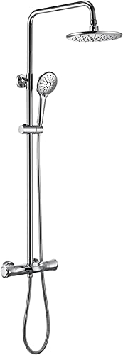 Duschsystem mit Waterfall Badewanne Ausstrahl 9 -Zoll -Duschkopfsystem mit Handheld -Combo -Set, wandmontierter Duschhahn, 3 Funktionen, schwarz (Chrom) Beauty Comes von AJYBYUKJ