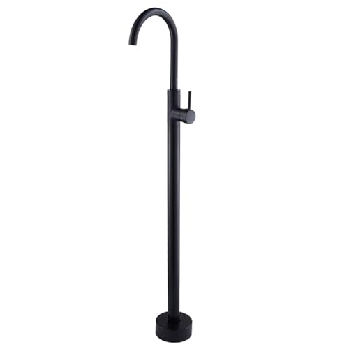 Großhandel Matt Black Highrise Round Spout Bad Mixer Tippbodenmontage Badewanne Füllfülldusche Römische Wanne Wasserhahn Set, hellgrau Beauty Comes von AJYBYUKJ