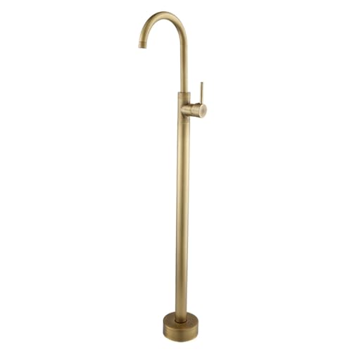 Großhandel Matt Black Highrise Round Spout Bad Mixer Tippbodenmontage Badewanne Füllfülldusche Römische Wanne Wasserhahn Set, hellgrün Beauty Comes von AJYBYUKJ