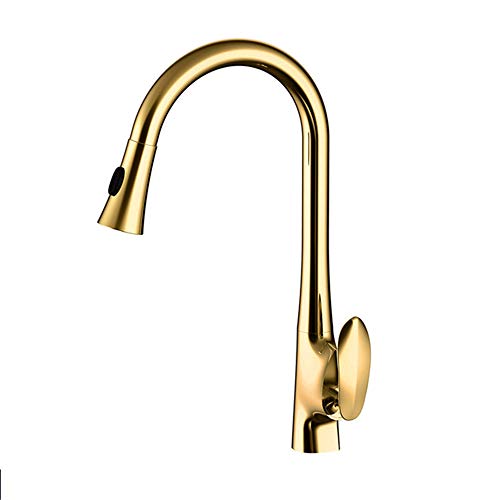 Kiten -Wasserhähne, Eingriff ausziehen Kettenhahn, ein Lochgriff schwenkbar 360 Grad Wassermixer -Tap -Mischer -Tipp, D (Farbe: D) Beauty Comes von AJYBYUKJ