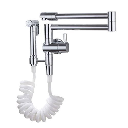 Klapptopf -Füllstoff -Kiten -Wasserhahn mit Sprühgerät, wandmontierte, kalte Kettenspüle -Wasserhahn mit doppelter Schwungarm, moderner Messing Einrückverkaufbarer Topffüller, schwarz, Stil B (Farbe: Klapptopf -Füllstoff -Kiten -Wasserhahn mit Sprühgerät, wandmontierte, kalte Kettenspüle -Wasserhahn mit doppelter Schwungarm, moderner Messing Einrückverkaufbarer Topffüller, schwarz, Stil B (Farbe: von AJYBYUKJ