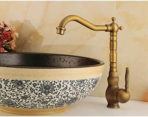 Küche Taps Becken Wasserhähne antike Messing Badezimmer Wasserhahn Wasserhahn Einklingeln Eingriff Heißer und kaltes Wassermixer Haken Kran Beauty Comes von AJYBYUKJ