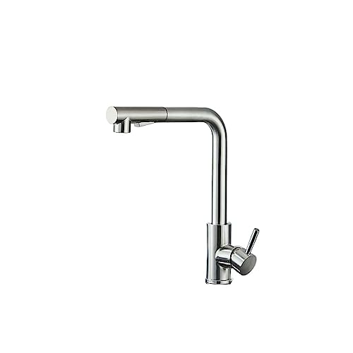 Küchenauszug Wasserhahn 360 Rotation Dual Sprayer heißes kaltes Wasser-Flockenschiff-Waschbeckenmischer Tap Einer Loch Tap Easy Installation (gebürstete Nickel) Beauty Comes von AJYBYUKJ