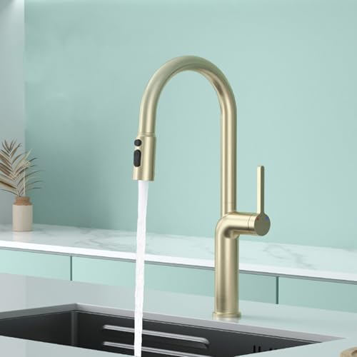 Küchenhahn mit hohem Lichtbogen mit Pulle Down Sprayer 3 Modi Einloch ideal für Bauernhaus und Waschküche Beauty Comes Küchenhahn mit hohem Lichtbogen mit Pulle Down Sprayer 3 Modi Einloch ideal für Bauernhaus und Waschküche Beauty Comes von AJYBYUKJ