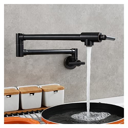 Küchenspüle Hahn, Messing Doppelschalter Klapper Wasserhahn Fortgeschrittene rotierende Küchenarmatur -Wandhahnmontage Kaltwasserhahn für Küche (5) Beauty Comes von AJYBYUKJ