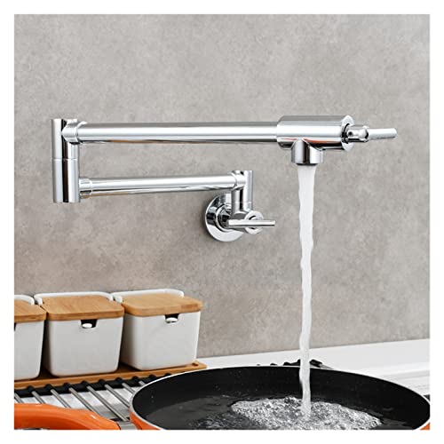 Küchenspüle Hahn, Messing Doppelschalter Klapper Wasserhahn erweiterte rotierende Küche Wasserhahnwand montiertes kaltes Wasserhahn für Küche (4) Beauty Comes von AJYBYUKJ