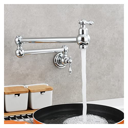 Küchenspüle Hahn, Messing Rotierfalt Wasserhahn zartes Doppelschalter Küchenarmatur -Wandmontage kaltes Wasserhahn für Küche (1) Beauty Comes von AJYBYUKJ