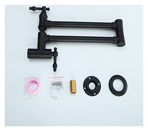 Küchenspüle Hahn, Polierklapptopf Füllstoff Feste Messing Wandmontierte Küchenspüle Wasserhahn mit 360 Grad Rotationsauslauf für Küche (1) Beauty Comes von AJYBYUKJ