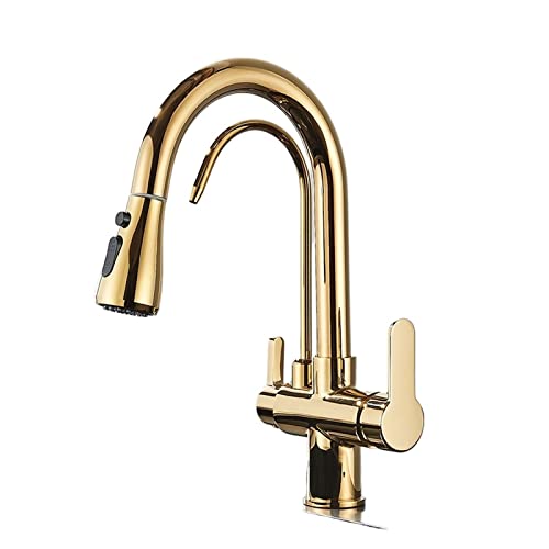 Mattschwarze Ausziehküchenfarbhahn 360 ° Rotation Wasserfilter TAP 3in1 Sink Mixer Smart Design Typ A Gold Finish perfekt für moderne Küchen Beauty Comes Mattschwarze Ausziehküchenfarbhahn 360 ° Rotation Wasserfilter TAP 3in1 Sink Mixer Smart Design Typ A Gold Finish perfekt für moderne Küchen Beauty Comes von AJYBYUKJ