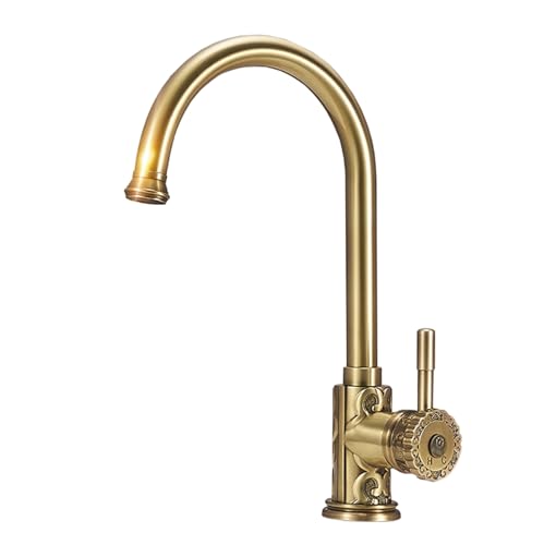 Messing Küche TAP 1 Loch 360 Grad Schwenkauslauf einzelner Hebel Küchenspüle Mixer Taps, Retro Beauty Comes Messing Küche TAP 1 Loch 360 Grad Schwenkauslauf einzelner Hebel Küchenspüle Mixer Taps, Retro Beauty Comes von AJYBYUKJ