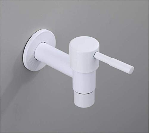 Messing im Freien Garten Wasserhahnmixer mit Retro -Stil für Waschmaschine Wand Badezimmer Mop Tap Toilette Einer kalter Bibcock -Wasserhahn in Schwarz -Weiß -Farbe Beauty Comes von AJYBYUKJ