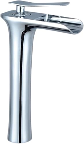 Moderne weiße Badezimmerhahn Wasserfall Wasserhähnen Einer Loch Kalt und Wasserhahnhahnmixer greifen 6008 (Farbe: Weiß und Chrom, Größe: G9/16) Beauty Comes von AJYBYUKJ