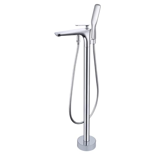 Moderner Badduschenmixer TAP Freestanding Badezimmer Badewanne Wasserhahnbodenboden mit einem Griff Heiße und kalte Messing freistehende Chrom in China hergestellt Beauty Comes von AJYBYUKJ