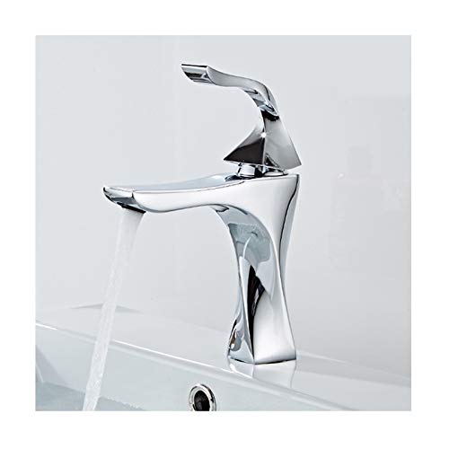 Moderner Einweihhahn mit einem Loch -Messingbecken mit elektroplierendem Finish heißer und kaltes Wassermischer Hahn für Waschbecken schwarzer Finish Beauty Comes von AJYBYUKJ