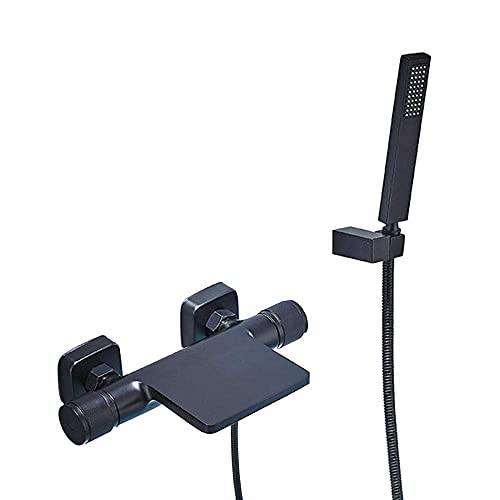 Moderner Gold- und Schwarzwasserfall -Badewannenmixer Tippset - Dualhebel mit Handheld -Duschkopf, wandmontierter Bad -Duschmixer Tipp für stilvolle Badezimmer Beauty Comes Moderner Gold- und Schwarzwasserfall -Badewannenmixer Tippset - Dualhebel mit Handheld -Duschkopf, wandmontierter Bad -Duschmixer Tipp für stilvolle Badezimmer Beauty Comes von AJYBYUKJ