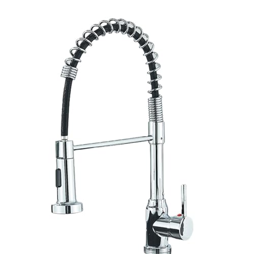 Schwarz Gourmet Küche Wasserhähne Deck montiert heißer Kaltmixer klopft 360 Grad Rotation Düse Küchenspüle, Chrom B Beauty Comes von AJYBYUKJ