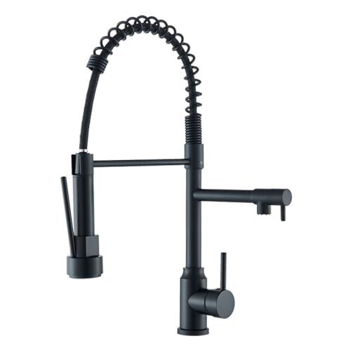 Schwarzer Küchenarmatur - 360 ° Pull -Down -Mixer -Hahn, Deck montiert Doppelfunktion, stilvolles schwarzes Finish für moderne Küchen, Easy Installation und dauerhaftes Design Beauty Comes Schwarzer Küchenarmatur - 360 ° Pull -Down -Mixer -Hahn, Deck montiert Doppelfunktion, stilvolles schwarzes Finish für moderne Küchen, Easy Installation und dauerhaftes Design Beauty Comes von AJYBYUKJ