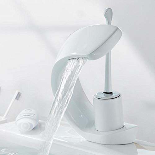 Schwarzes Messing Wasserfall Waschbecken Wasserhahn, Kronleuchterbeckenmixer mit heißem und kaltem Wasser, unter Counter -Waschbeckenhähne für moderne Dekoration Beauty Comes von AJYBYUKJ