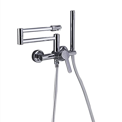 TAPS BADETUB -Wasserhahn mit Handheld -Dusche, rotierbarer Wannenhahnwandmontagemontierter, faltbarer Wanne Tap Messing Badewanne Wasserhahn Einleger -Füllmischmischungshahn mit 1,5 m Duschschlauch, TAPS BADETUB -Wasserhahn mit Handheld -Dusche, rotierbarer Wannenhahnwandmontagemontierter, faltbarer Wanne Tap Messing Badewanne Wasserhahn Einleger -Füllmischmischungshahn mit 1,5 m Duschschlauch, von AJYBYUKJ