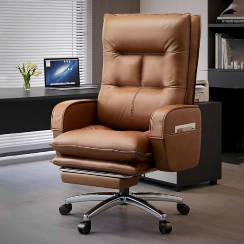 Verstellbarer Bürostuhl, Gonomic-Arbeitsstühle mit Armlehnen, Schreibtischstuhl mit Lordosenstütze, Gaming-Stuhl, Modn Boss Chair, Chefsessel mit hoher Rückenlehne für den Schreibtisch, dicke von AJYBYUKJ