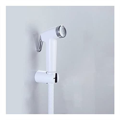 Wasserhahn/Wasserhahn, Bidet -Wasserhahn für Toilette, handgehaltene Toilette Bidet Sprayer White Plastik Shattaf Bidet Wasserhahn Dusche Dusche Waschmaschine Festes Messingwinkelventil, C Set Set von AJYBYUKJ