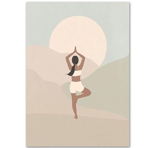 AJYSD HQPLB Wandkunst und Drucke im böhmischen Stil Yoga liebt das Leben weiterhin Poster Modernes einfaches Leinwandgemälde Fitnessstudio Inneneinrichtung Bilder 20x30cmx1 Kein Rahmen von AJYSD HQPLB