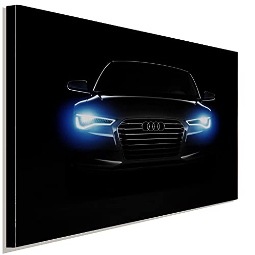 AK ART Audi Front Scheinwerfer Leinwandbild Kunstdruck Wandbild Wanddeko TOP XXL (60x40cm) von AK ART