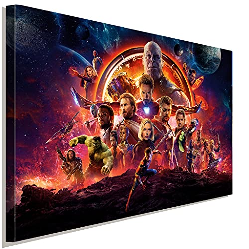 AK ART Avangers Kampf Leinwandbild Kunstdruck Mehrfarbig Wandbild Wanddeko XXL (120x80cm) von AK ART
