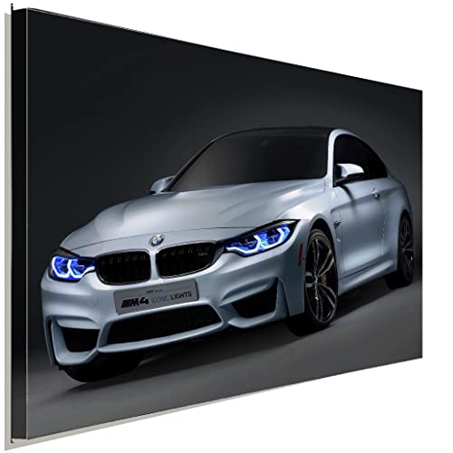 AK ART BMW M4 Iconic Leinwandbild Kunstdruck Mehrfarbig Wandbild Wanddeko XXL (120x80 cm) von AK ART