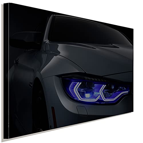 AK ART BMW Scheinwerfer Leinwandbild Kunstdruck Mehrfarbig Wandbild Wanddeko XXL (80x60 cm) von AK ART