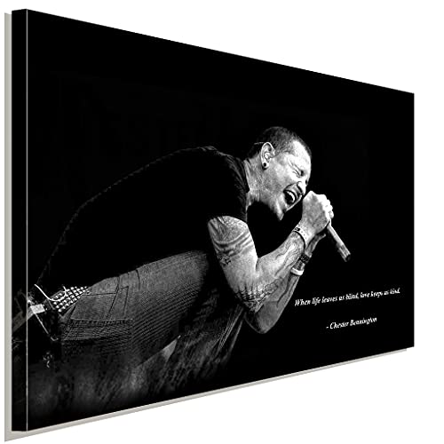 AK ART Chester Bennington Linken Park Leinwandbilder Kunstdruck Wandbild TOP XXL (80x60) von AK ART