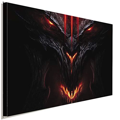 AK ART Diablo III Leinwandbild Kunstdruck Mehrfahrbig Wadbild Wanddeko TOP XXL (70 x 50 cm) von AK ART