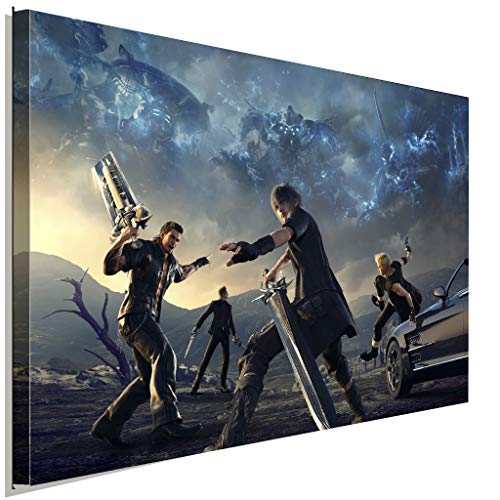 AK ART Final Fantasy Kämpfer Leinwandbild Kunstdruck Mehrfarbig Wandbild TOP XXL (70 x 50 cm) von AK ART