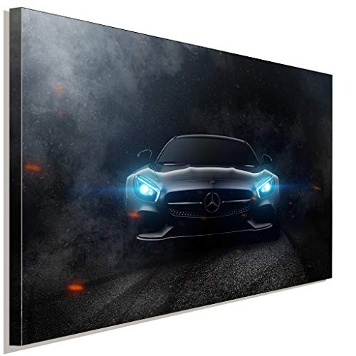 AK ART Mercedes Front Scheinwerfer Leinwandbild Kunstdruck Mehrfarbig Wandbild (100x75cm) von AK ART