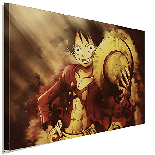 AK ART One Piece Ruffy Luffy Strohhut Leinwandbild Kunstdruck Wandbild Wanddeko (120 x 80 cm) von AK ART