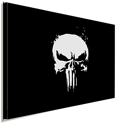 AK ART Punisher Marvel Leinwandbild Kunstdruck Wandbild Wanddeko Schwarz Weiß (40 x 30 cm) von AK ART