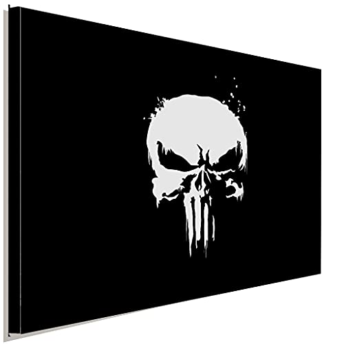 AK ART Punisher Marvel Leinwandbild Kunstdruck Wandbild Wanddeko Schwarz Weiß (60 x 40 cm) von AK ART