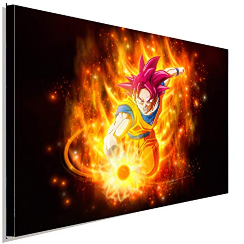 AK ART Son Goku SSG Dragon Ball Super Leinwandbild Kunstdruck Wandbild Wanddeko (100 x 70 cm) von AK ART