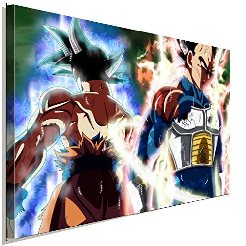 AK ART Son Goku Vegeta Dragonball Super Leinwandbild Kunstdruck Wandbild TOP XXL (60 x 40 cm) von AK ART