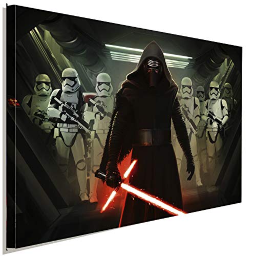 AK ART Star Wars Kylo Ren Stormtrooper Leinwandbild Kunstdruck Wandbild XXL TOP (80 x 60 cm) von AK ART