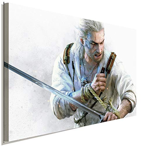 AK ART The Witcher III Leinwandbild Kunstdruck Wandbild Wanddeko Mehrfarbig XXL (80 x 60 cm) von AK ART