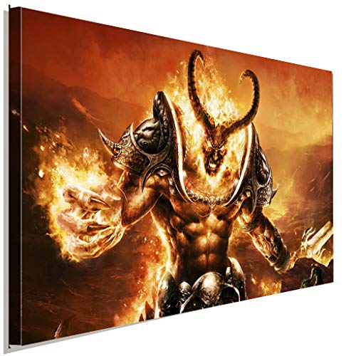 AK ART World of Warcraft Wow Sargeras Leinwandbild Kunstdruck Wandbild Wanddeko (100 x 70 cm) von AK ART