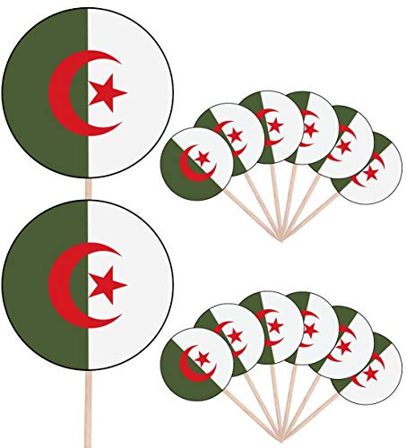 Algerien-Flagge Party Essen Kuchen Cupcakes Picks Sticks Flags Stand Up Dekorationen Topper (14 Stück) von AK Giftshop