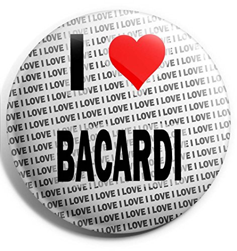 Anstecknadel"I Love Bacardi" 75 mm – Geschenk – Geburtstag – Weihnachten – Strumpffüller von AK Giftshop